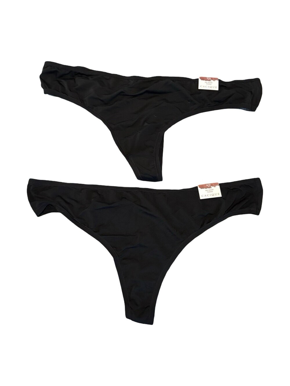 Lane Bryant Cacique No Show Thong Panty 18/20 Lot of 2 Black